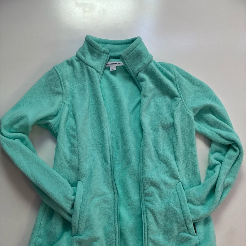 Amazon Essentials Women's Light Green Fleece Jacket